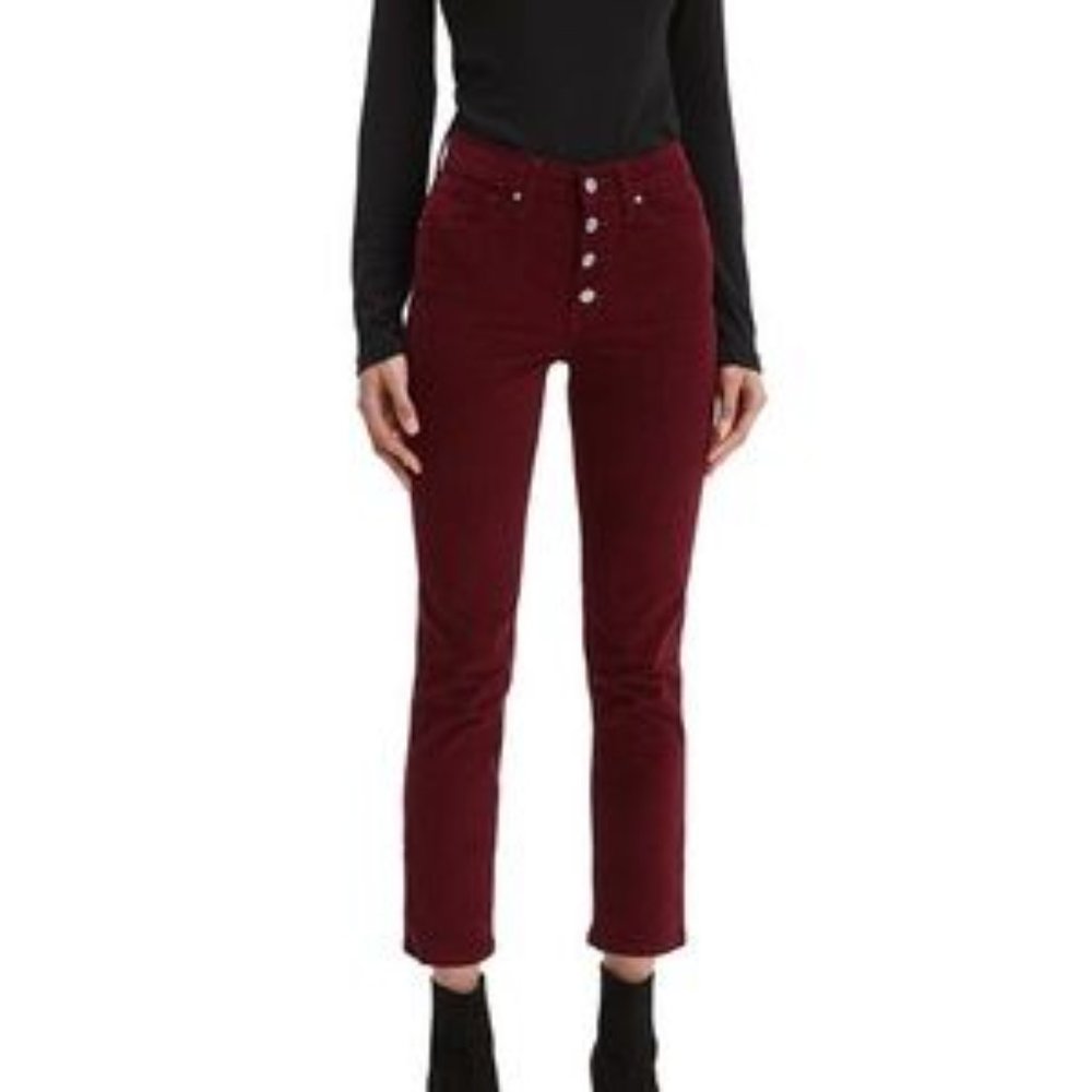 Levi's 721 High Rise Corduroy Maroon Cords
